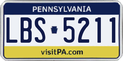 PA license plate LBS5211