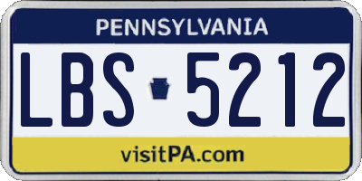 PA license plate LBS5212