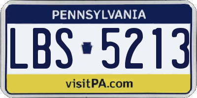 PA license plate LBS5213