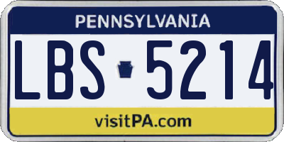 PA license plate LBS5214