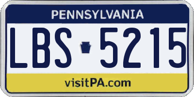 PA license plate LBS5215
