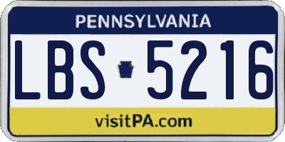 PA license plate LBS5216