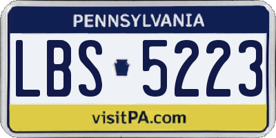 PA license plate LBS5223