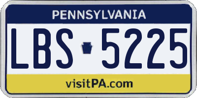 PA license plate LBS5225