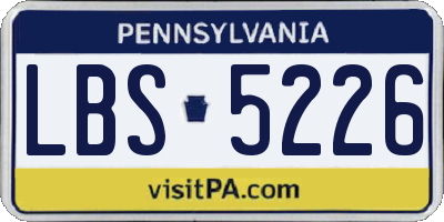 PA license plate LBS5226