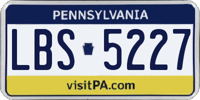 PA license plate LBS5227