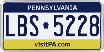 PA license plate LBS5228