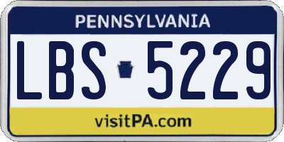 PA license plate LBS5229