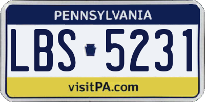 PA license plate LBS5231