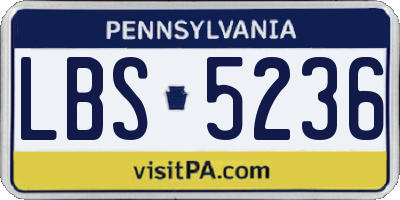 PA license plate LBS5236