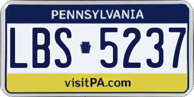 PA license plate LBS5237