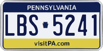 PA license plate LBS5241