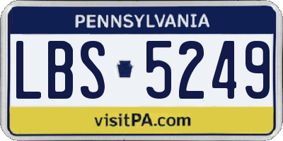 PA license plate LBS5249