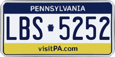 PA license plate LBS5252