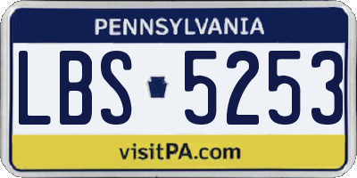 PA license plate LBS5253