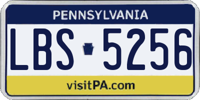 PA license plate LBS5256