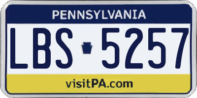 PA license plate LBS5257