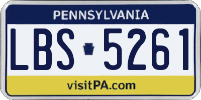 PA license plate LBS5261