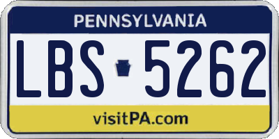 PA license plate LBS5262