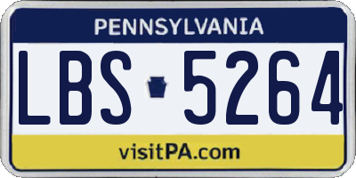 PA license plate LBS5264