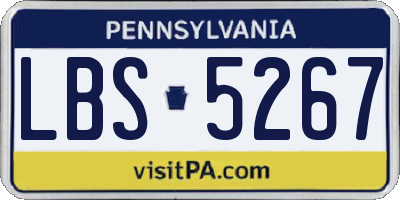 PA license plate LBS5267