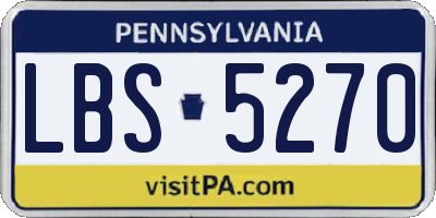 PA license plate LBS5270