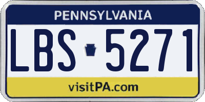 PA license plate LBS5271