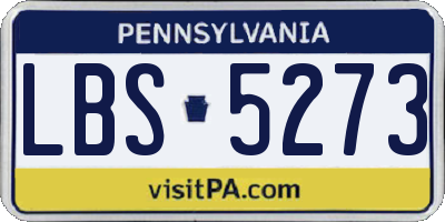 PA license plate LBS5273