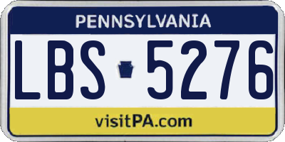 PA license plate LBS5276