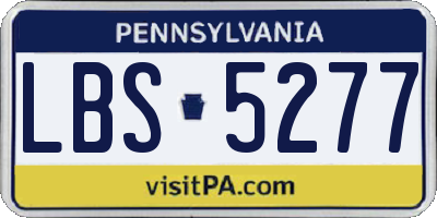 PA license plate LBS5277