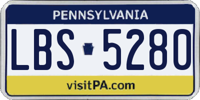 PA license plate LBS5280
