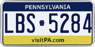 PA license plate LBS5284