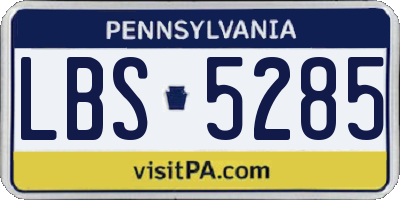 PA license plate LBS5285