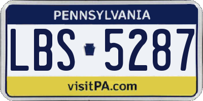 PA license plate LBS5287