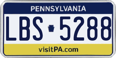 PA license plate LBS5288