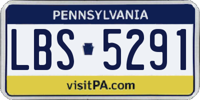 PA license plate LBS5291
