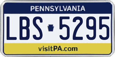 PA license plate LBS5295