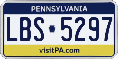 PA license plate LBS5297