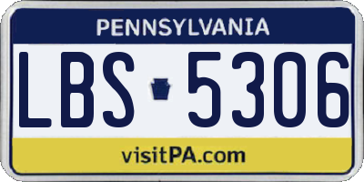 PA license plate LBS5306