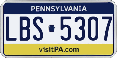 PA license plate LBS5307
