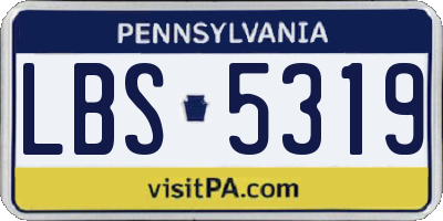 PA license plate LBS5319