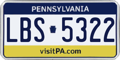 PA license plate LBS5322