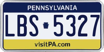 PA license plate LBS5327