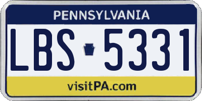 PA license plate LBS5331