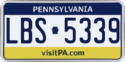 PA license plate LBS5339