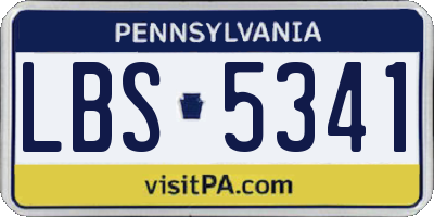 PA license plate LBS5341