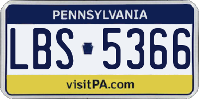 PA license plate LBS5366
