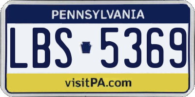 PA license plate LBS5369
