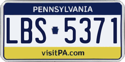 PA license plate LBS5371