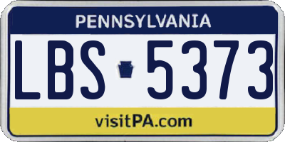 PA license plate LBS5373